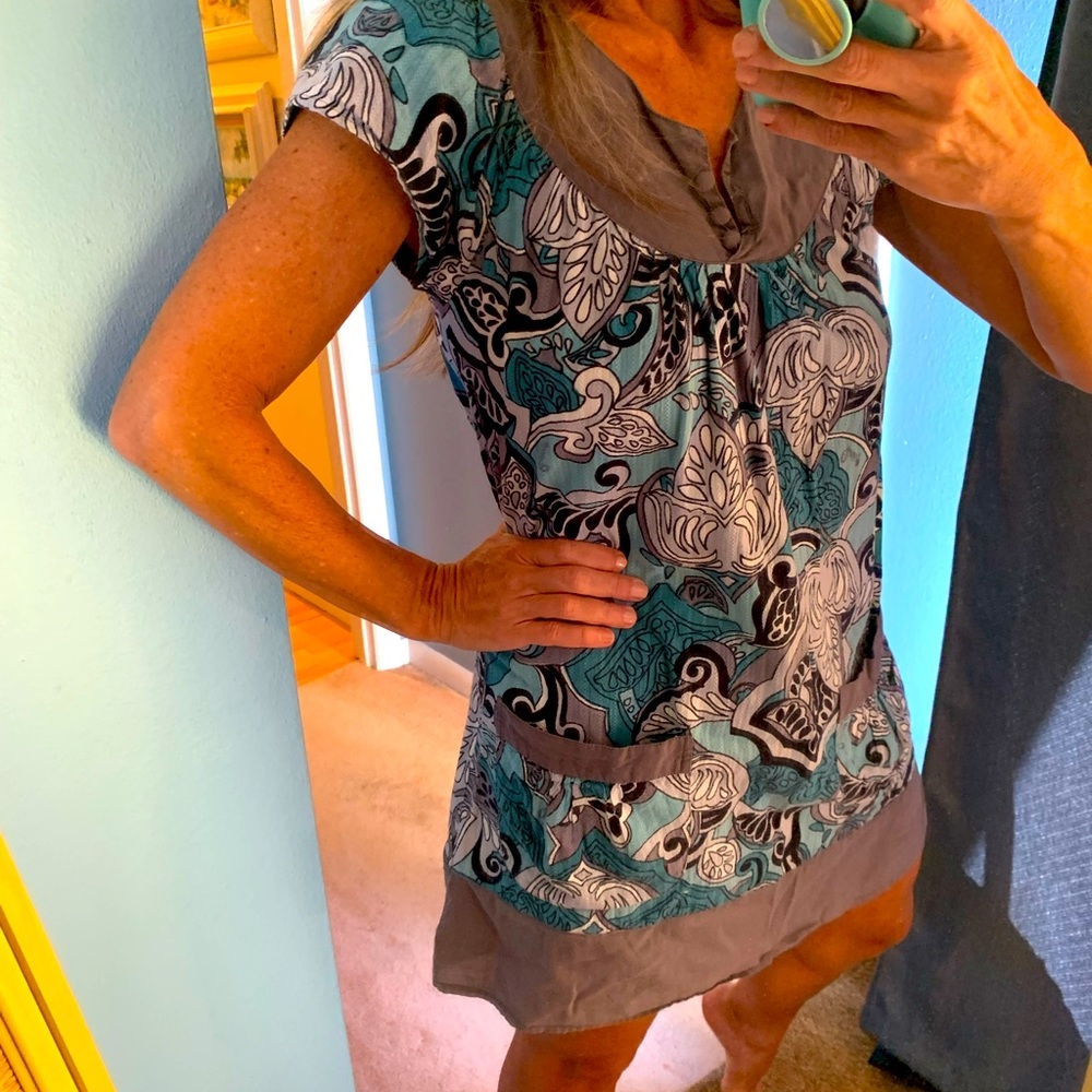 Pawa, Casual Mini Dress w/Front Pockets. Exceptional Quality, Easy Wear & Care,M - Picture 3 of 4